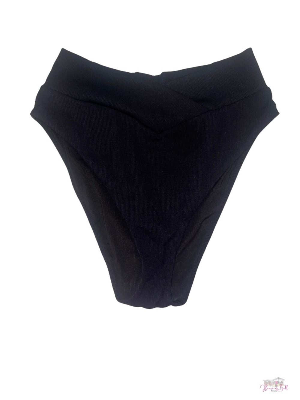 Aerie Black Crossover Ribbed High Cut Cheeky Bikini Bottoms XL